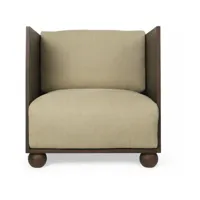 fauteuil en lin et bois de pin 84 x 82 cm rum - ferm living