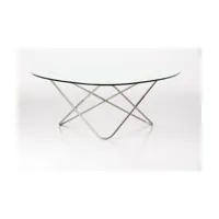 table basse structure inox et verre transparent ao - airborne