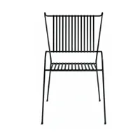 chaise de jardin avec accoudoirs en acier noir capri - cools collection
