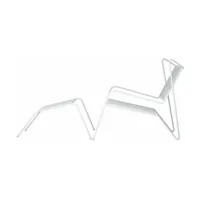 chaise lounge avec repose pieds en acier blanc capri easy - cools collection