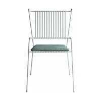 chaise de jardin avec accoudoirs en acier blanc et coussin opale capri - cools collec