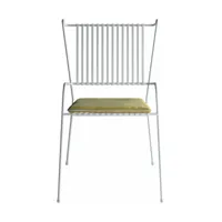 chaise de jardin avec accoudoirs en acier blanc et coussin jaune capri - cools collec