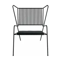 chaise lounge en acier noir et coussin d'assise noir capri easy - cools collection