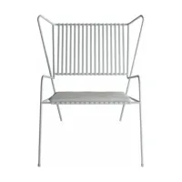 chaise lounge en acier blanc et coussin d'assise beige capri easy - cools collection
