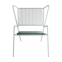 chaise lounge en acier blanc et coussin d'assise opal capri easy - cools collection