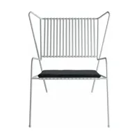 chaise lounge en acier blanc et coussin d'assise noir capri easy - cools collection