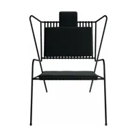 chaise lounge en acier noir et coussins noir capri easy - cools collection