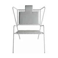 chaise lounge en acier blanc et coussins beiges capri easy - cools collection