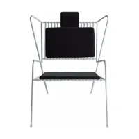 chaise lounge en acier blanc et coussins noirs capri easy - cools collection