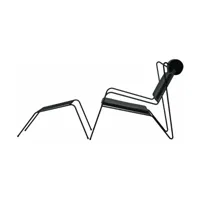 chaise lounge avec repose pieds en acier et coussins noir capri easy - cools collecti