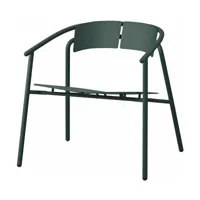chaise lounge  de jardin avec accoudoirs en acier vert novo - aytm