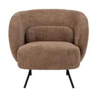 fauteuil en polyester marron harry - bloomingville