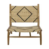 chaise longue en teck naturel et rotin 70 x 78 cm lennox - bloomingville