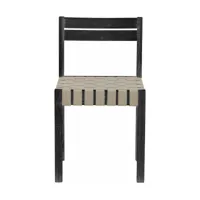 chaise de salle à manger en bois d'hévéa noir 43 x 43cm maron - bloomingville