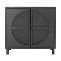armoire rectangulaire en bois gmelina noir 105cm trento - bloomingville