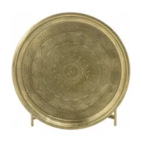 table d'appoint avec plateau rond en laiton couleur bronze 65cm dalia - bloomingville