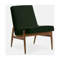 fauteuil en velours vert bouteille et frêne foncé 70 x 60 cm fox - 366 concept