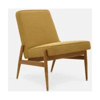 fauteuil en tissu bouclé moutarde et frêne foncé 70 x 60 cm fox - 366 concept
