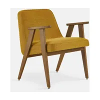 fauteuil en tissu coco moutarde et chêne foncé 66 x 64 cm série 366 - 366 concept