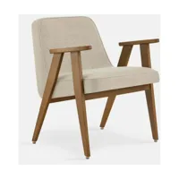fauteuil en tissu coco crème et chêne foncé 66 x 64 cm série 366 - 366 concept