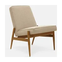 fauteuil en tissu coco crème et frêne foncé 70 x 60 cm fox - 366 concept