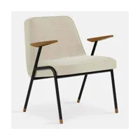 fauteuil en tissu coco crème et métal 66 x 64 cm - 366 concept