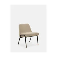 fauteuil en tissu boucle crème et métal 70 x 62 cm - 366 concept