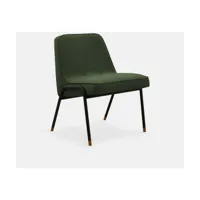 fauteuil en tissu bouclé vert bouteille et métal 70 x 62 cm - 366 concept