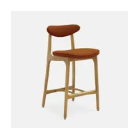 chaise de bar en tissu bouclé sierra et frêne naturel 65 cm série 200-190 - 366 conce