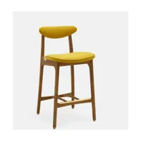 chaise de bar en laine moutarde et frêne naturel 65 cm série 200-190 - 366 concept