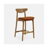 chaise de bar en tissu bouclé sierra et frêne foncé 65 cm série 200-190 mix - 366 con