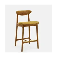 chaise de bar en marbre moutarde et frêne foncé 65 cm série 200-190 - 366 concept