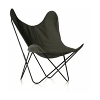 fauteuil en batyline sous bois et structure en acier noir aa - airborne