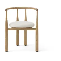 chaise avec accoudoirs en chêne huilé avec revêtement bukowski - new works