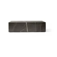 table basse rectangulaire en marbre gris 100 x 60 cm plinth low - audo