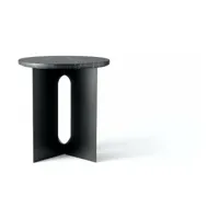 table d'appoint en marbre noir et piètement en acier noir 42 cm androgyne - audo