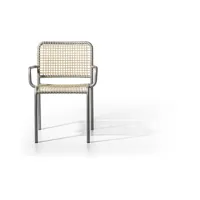 chaise avec accoudoirs en aluminium et tressage naturel allu 24 i- gervasoni