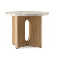table d'appoint en chêne et marbre kunis breccia 40 x 50 cm androgyne - audo