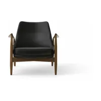 fauteuil en cuir noir 77 x 80 cm the seal - audo