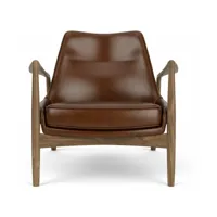 fauteuil en cuir marron 77 x 80 cm the seal - audo
