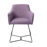 chaise en tissu violet daisy piètement noir hofu - jesper home