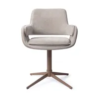 chaise avec accoudoirs en tissu gris no mouse oketo - jesper home
