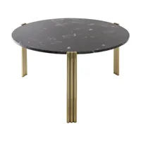 table basse en acier doré et marbre noir 45 x 80 cm tribus - aytm