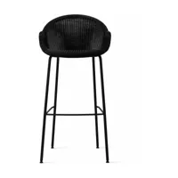 chaise de bar en acier et osier noir 55 x 107 cm edgard - vincent sheppard