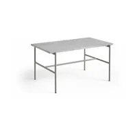 table basse en marbre et piètement en acier gris 80 x 49 x 40 cm rebar - hay