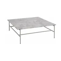 table basse en marbre et piètement en acier gris 100 x 104 x 33 cm rebar - hay