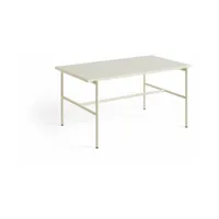 table basse en marbre et piètement en acier beige 80 x 49 x 40 cm rebar - hay