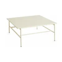 table basse en marbre et piètement en acier beige 80 x 84 x 33 cm  rebar - hay