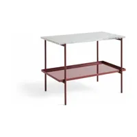 table d'appoint en marbre et piètement en acier rouge 55 cm rebar - hay