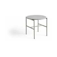 table d'appoint ronde en marbre et piètement en acier gris 40 cm rebar - hay